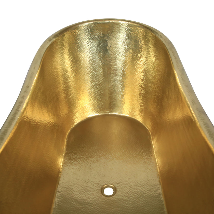 Coppersmith Full Hammered Brass Cascading Base Freestanding Bath