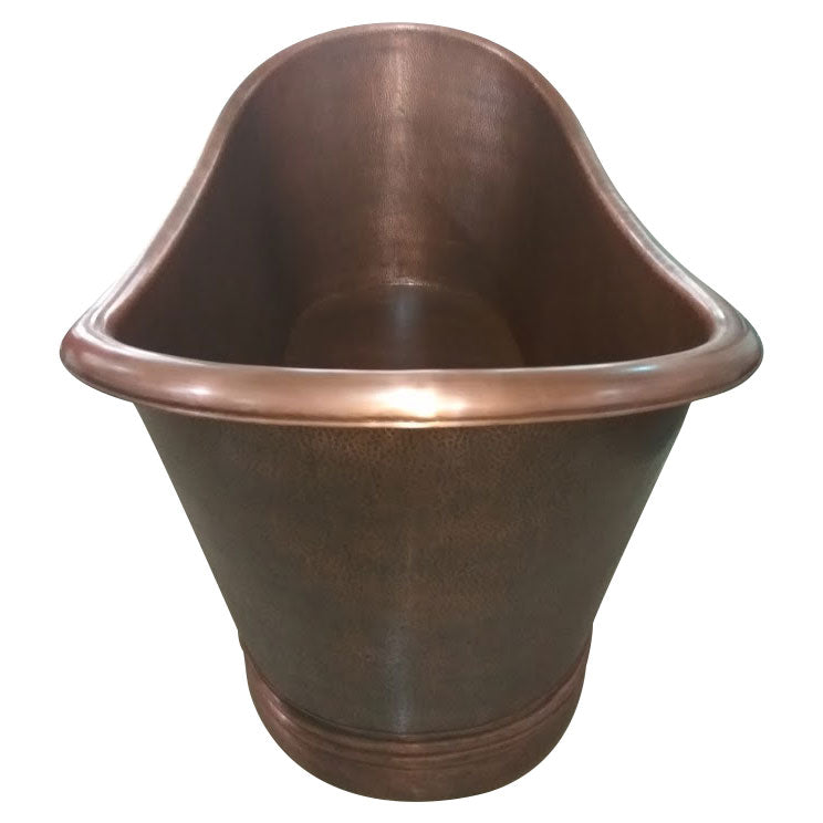 Coppersmith Creations Copper Thin Rolled Edge Freestanding Bath