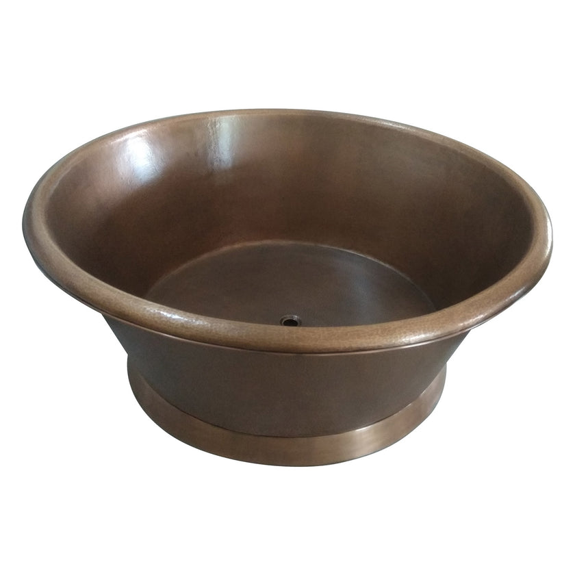 Coppersmith Round Copper Hammered Antique Freestanding Bath