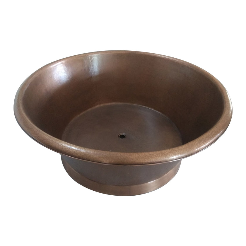 Coppersmith Round Copper Hammered Antique Freestanding Bath