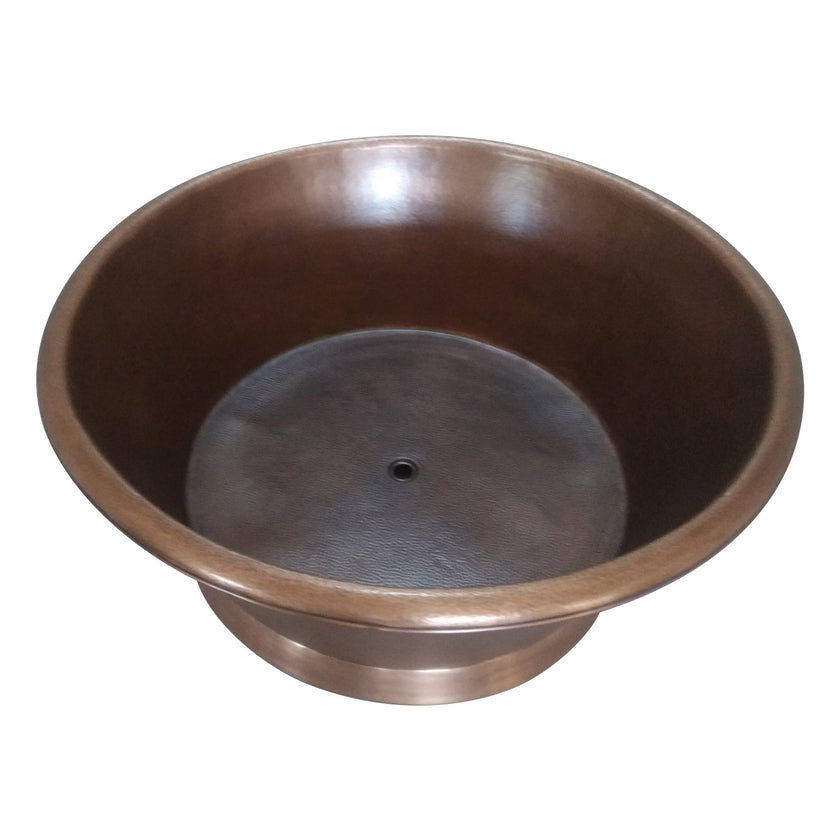 Coppersmith Round Copper Hammered Antique Freestanding Bath