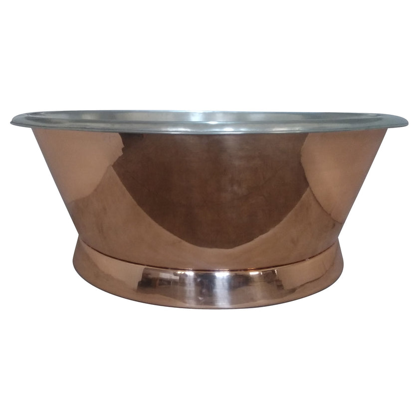 Coppersmith Round Polished Copper Tin Freestanding Bath