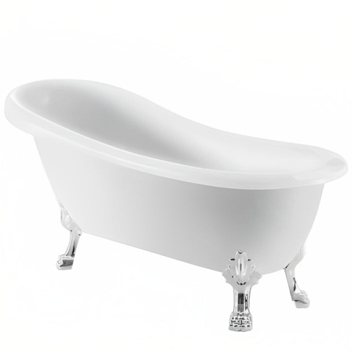 Trojan Eaton Clawfoot White Twin Acrylic Lion Feet NTH Bath 1710 x 740