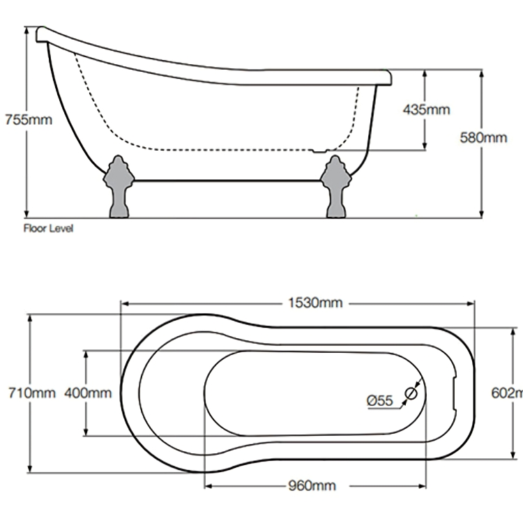 Royce Morgan Chatsworth Clawfoot Freestanding Bath All Sizes & Colours