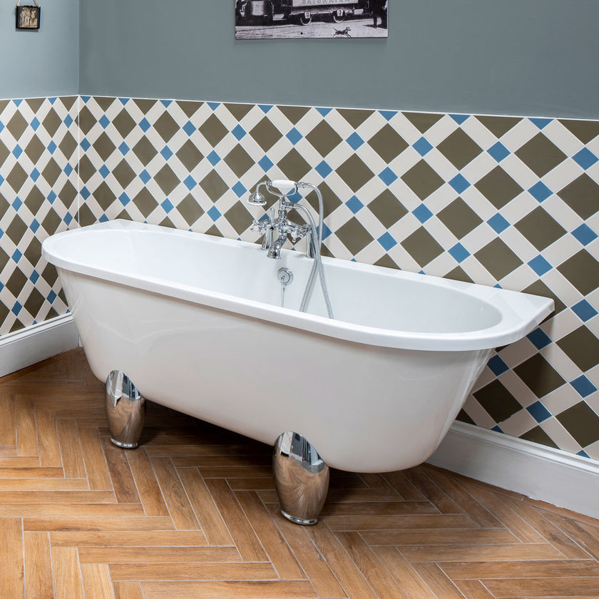 Bayswater White Clawfoot Courtnell Back To Wall Freestanding Bath 1700 x 750 BAYB106