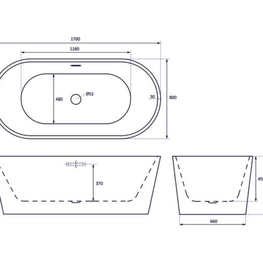 Trojan Hampton Twin Skin Gloss White Freestanding Bath All Sizes