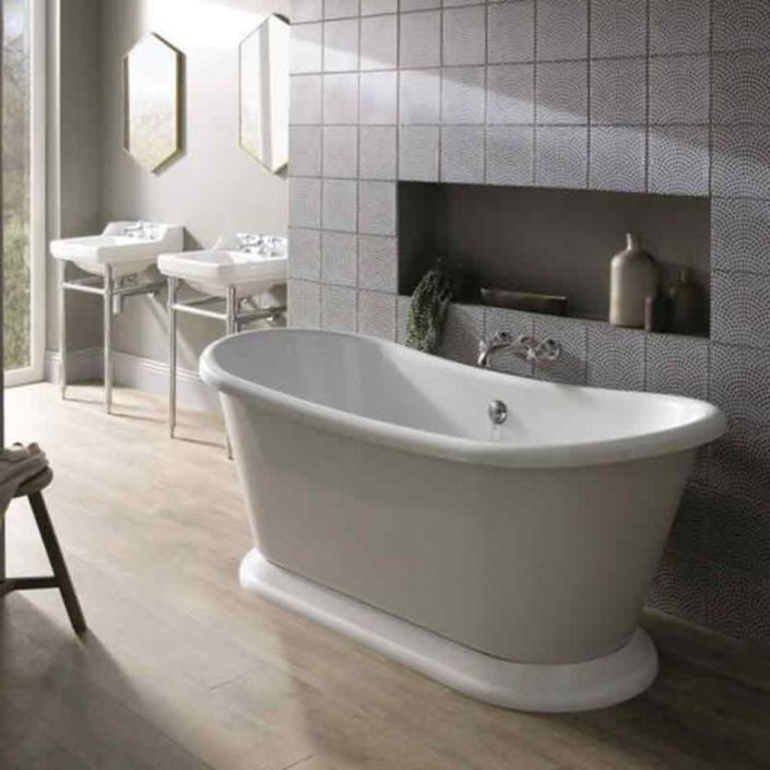 Bayswater Slipper Gloss White Boat Freestanding Bath 1690x750 BAYB114