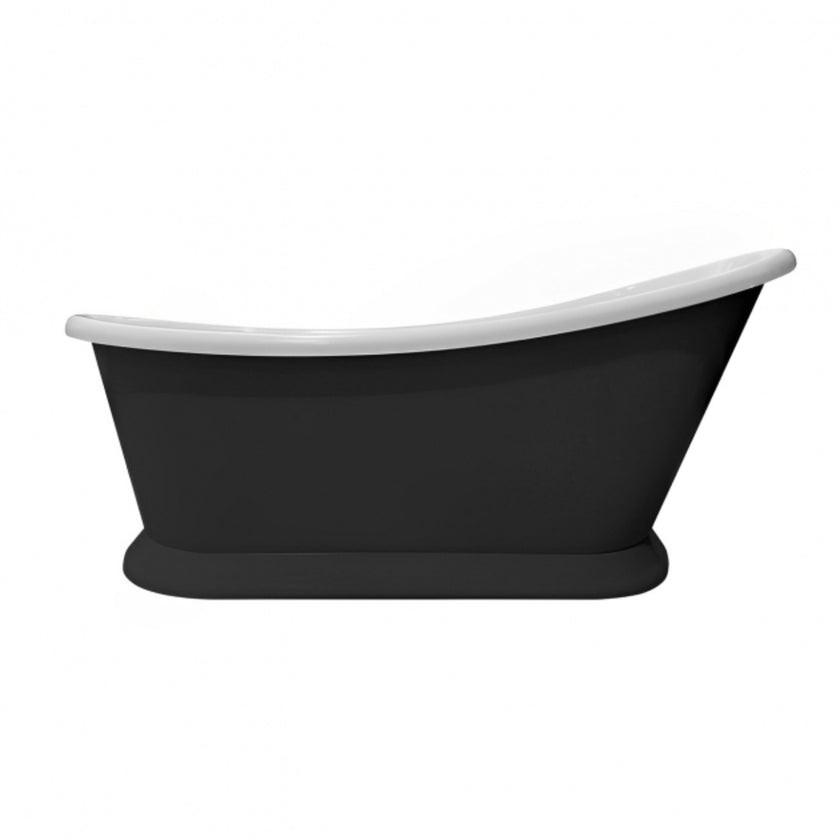Bayswater Slipper Boat Bath Matt Black 1690 x 750 BAYB121