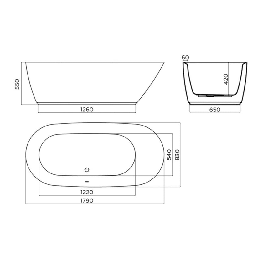 April Cayton White Freestanding Bath 1790 x 830 74001-1800A