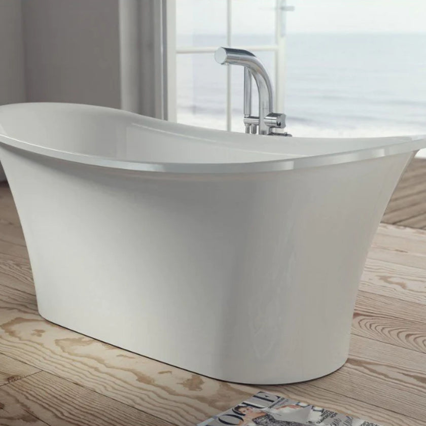 Ramsden & Mosley Jura Double Shaped Gloss White DE Freestanding Bath 1600 x 690