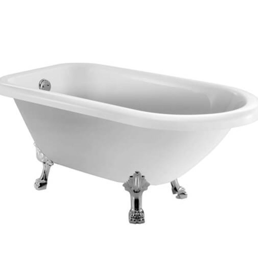 Trojan Uppingham Clawfoot Twin Acrylic Lion Feet NTH Bath White 1570 x 735
