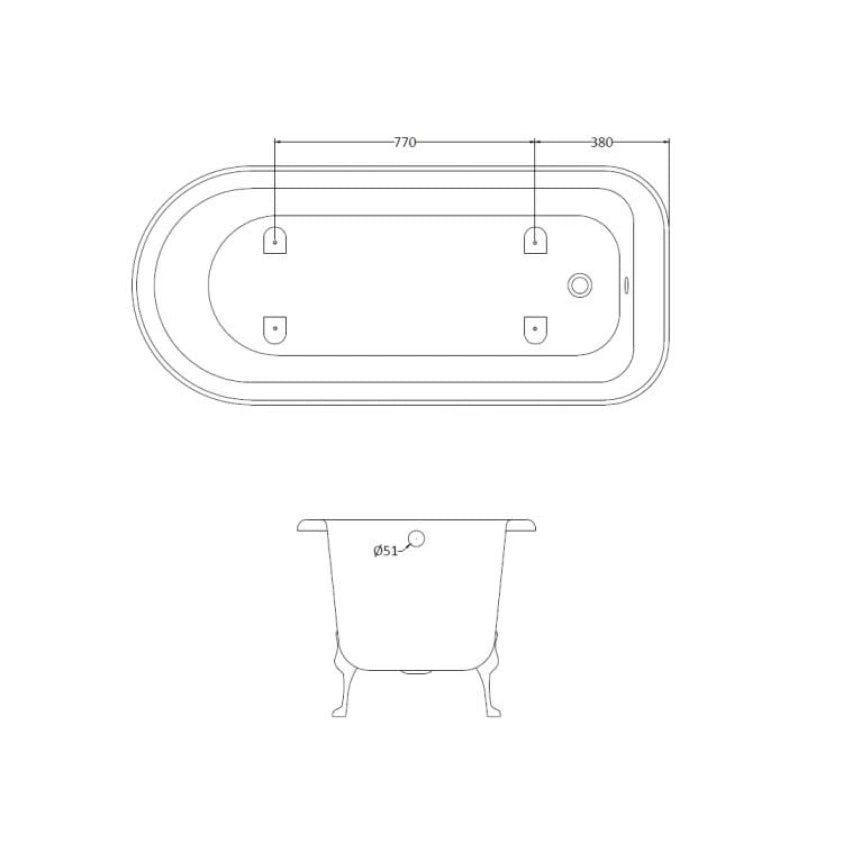 BC Designs 1700mm Mistley Roll Top Freestanding Bath