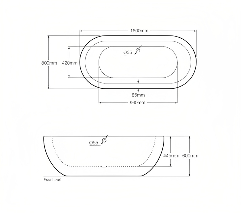 Royce Morgan Bolton Freestanding Bath All Sizes