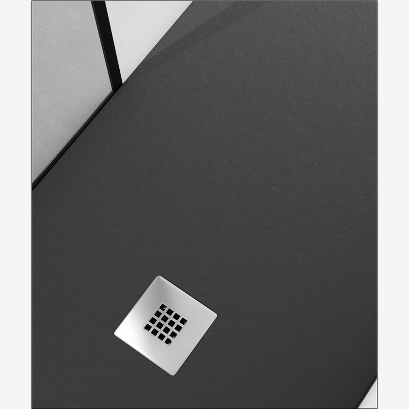 SHOWER TRAY URBAN SLATE 90 76 ARCTIC WHITE