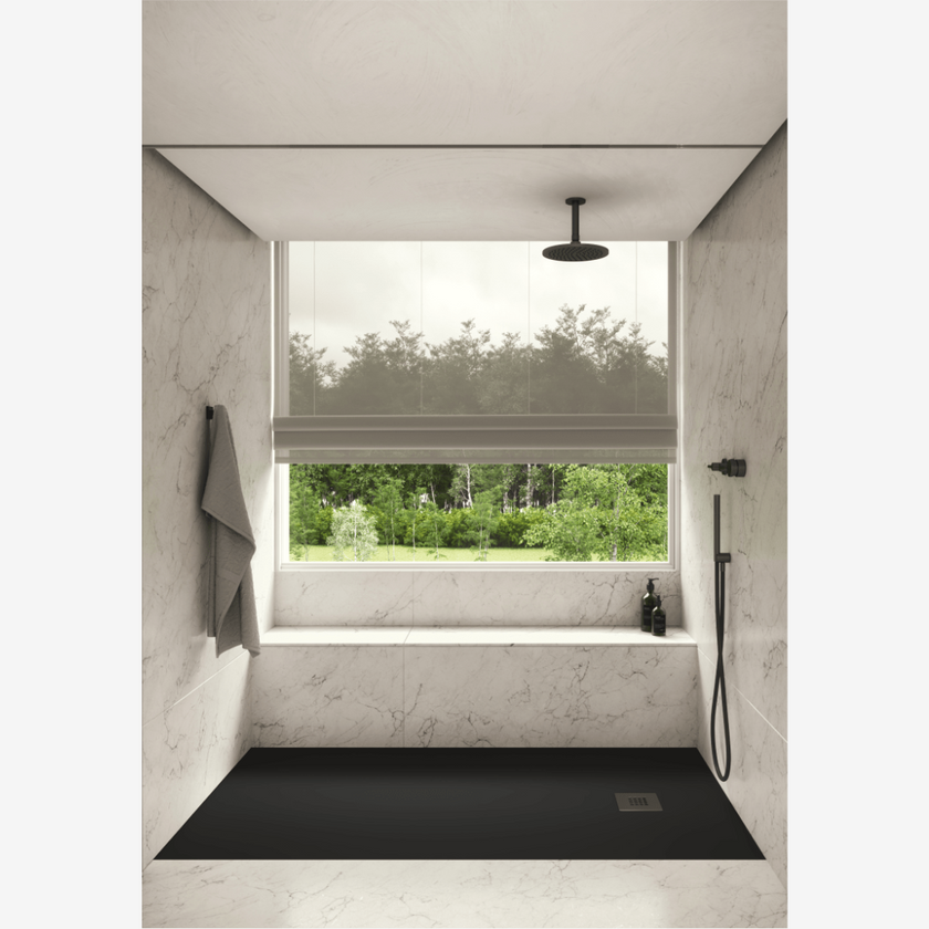 SHOWER TRAY URBAN SLATE 120 100 MIDNIGHT BLACK