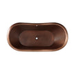 Coppersmith Hammered Antique Copper Ring Handles Freestanding Bath