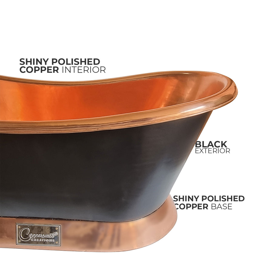 Coppersmith Creations Copper Black Freestanding Bath