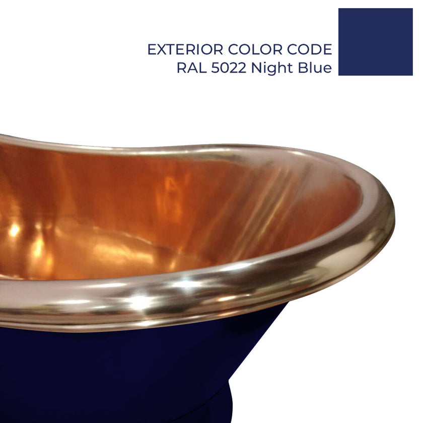 Coppersmith Slanting Base Copper Night Blue Freestanding Bath