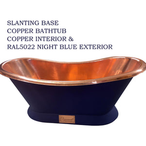 Coppersmith Slanting Base Copper Night Blue Freestanding Bath