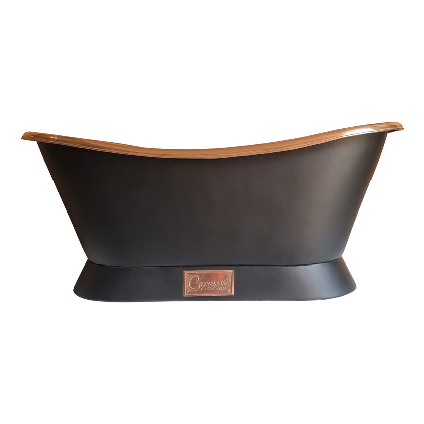 Coppersmith Creations Copper Black Slanting Base Freestanding Bath
