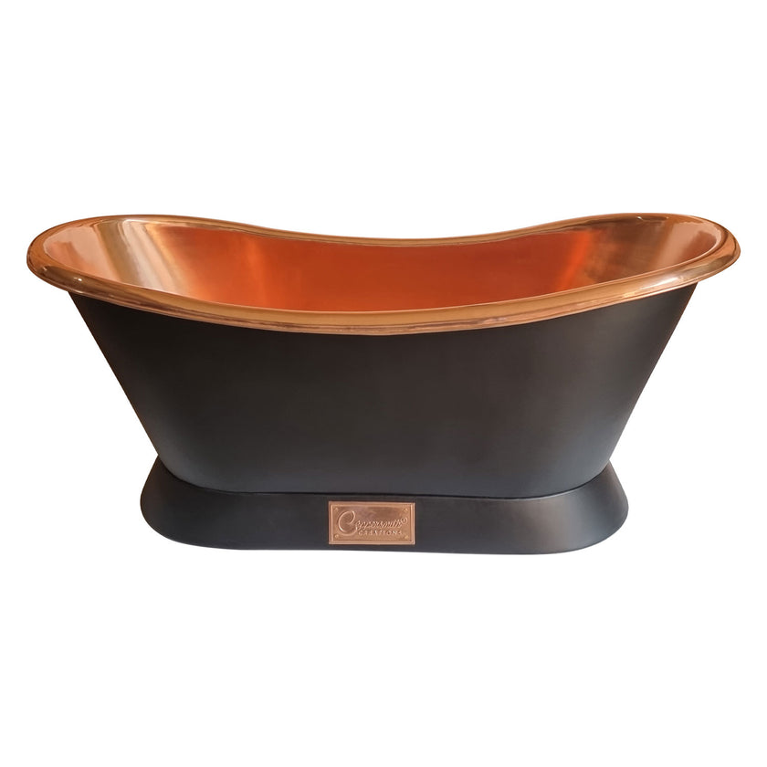 Coppersmith Creations Copper Black Slanting Base Freestanding Bath