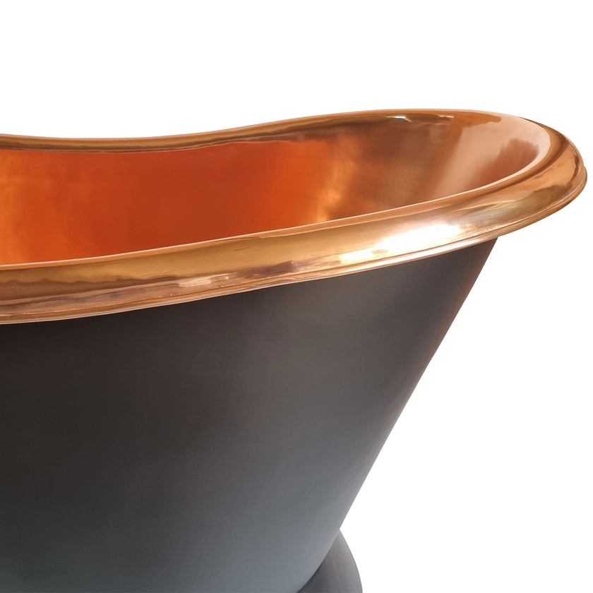 Coppersmith Creations Copper Black Slanting Base Freestanding Bath