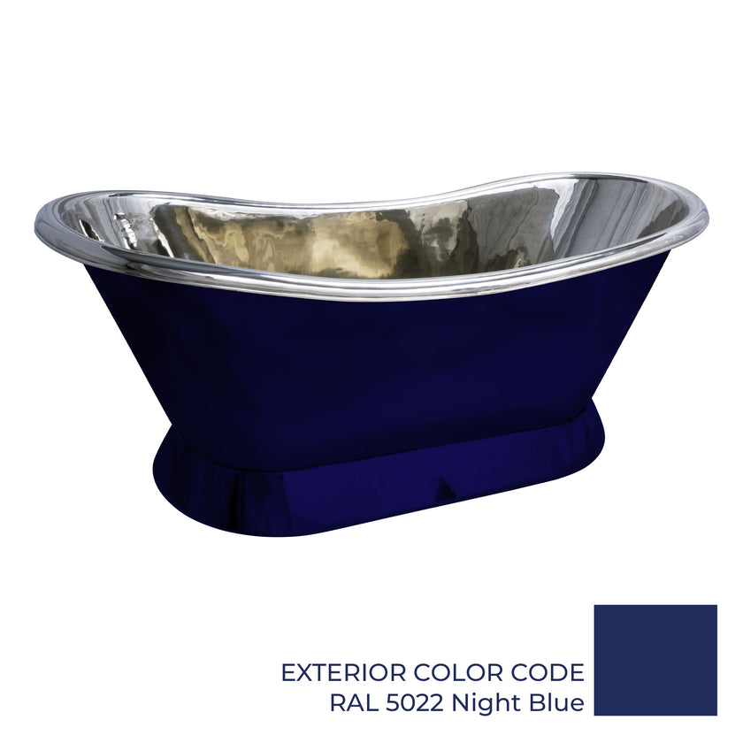 Coppersmith Slanting Base Copper Nickel Interior Freestanding Bath
