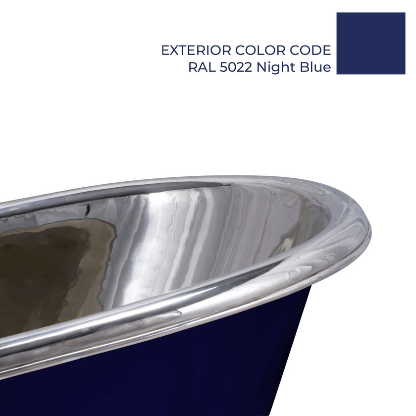 Coppersmith Creations Copper Nickel Coated Night Blue Freestanding Bath