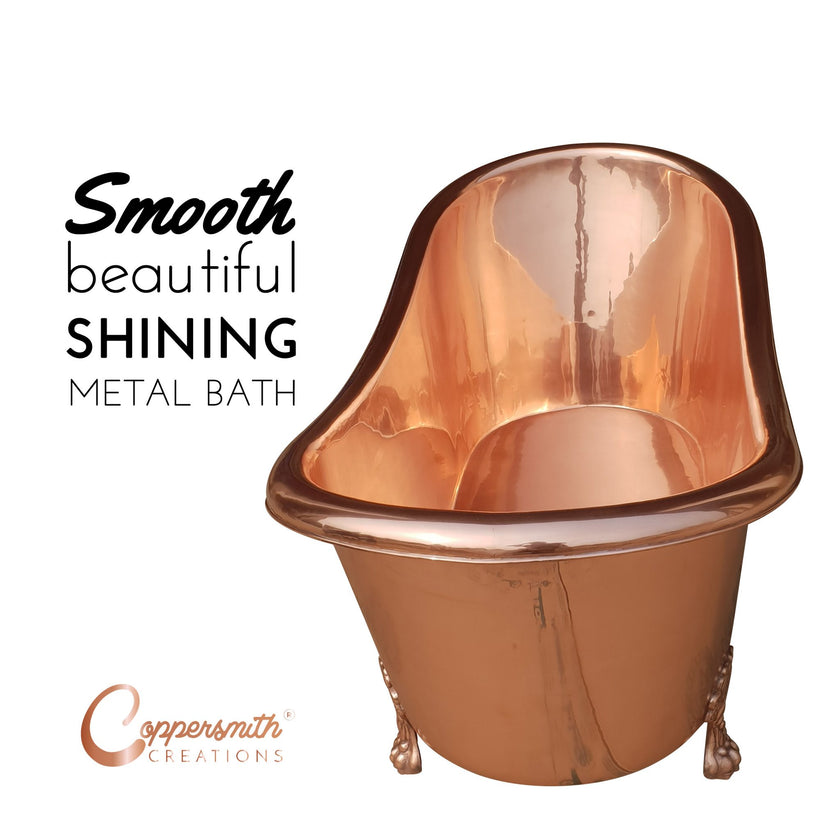 Coppersmith Creations Full Copper Bathtub Clawfoot Freestanding Bath