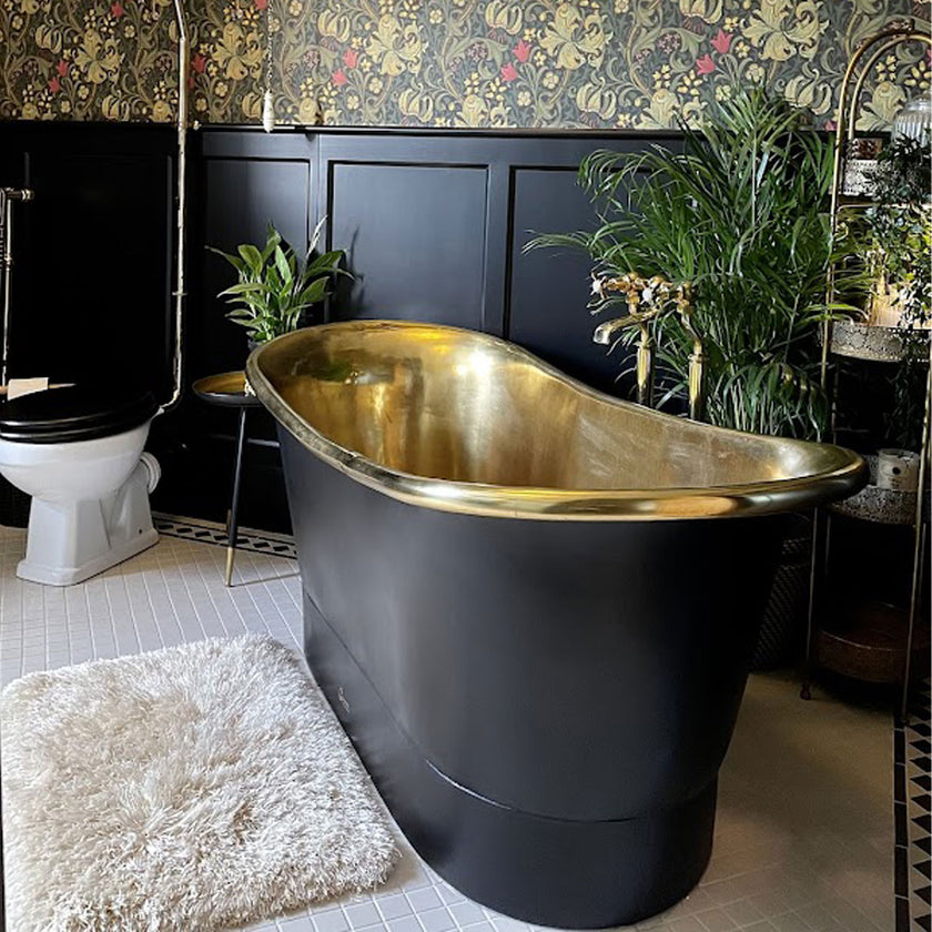 Coppersmith Straight Base Brass Black Freestanding Bath