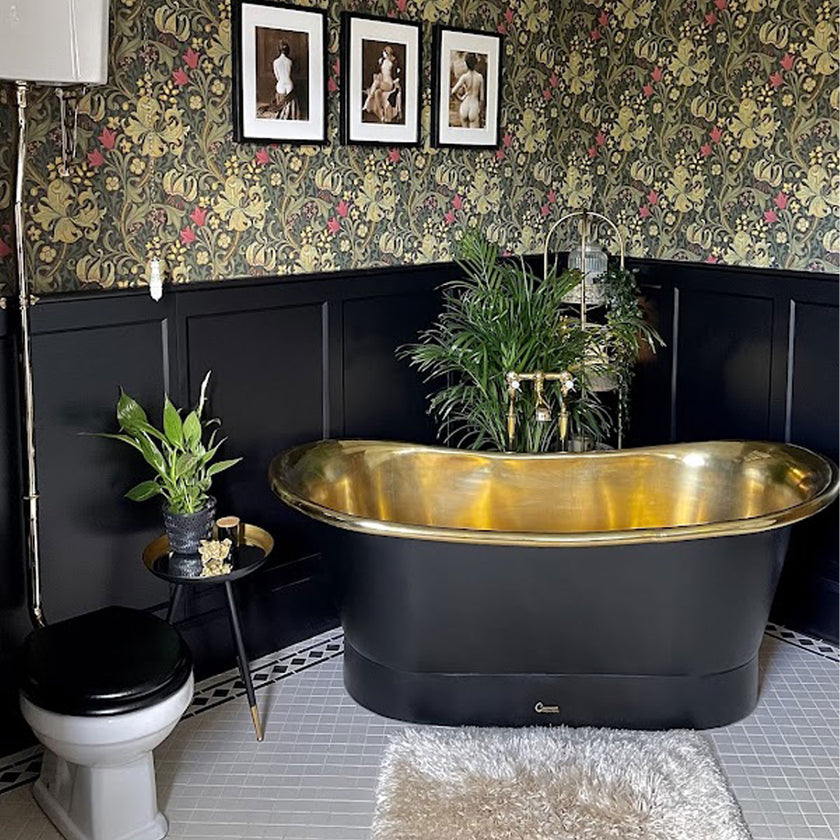 Coppersmith Straight Base Brass Black Freestanding Bath
