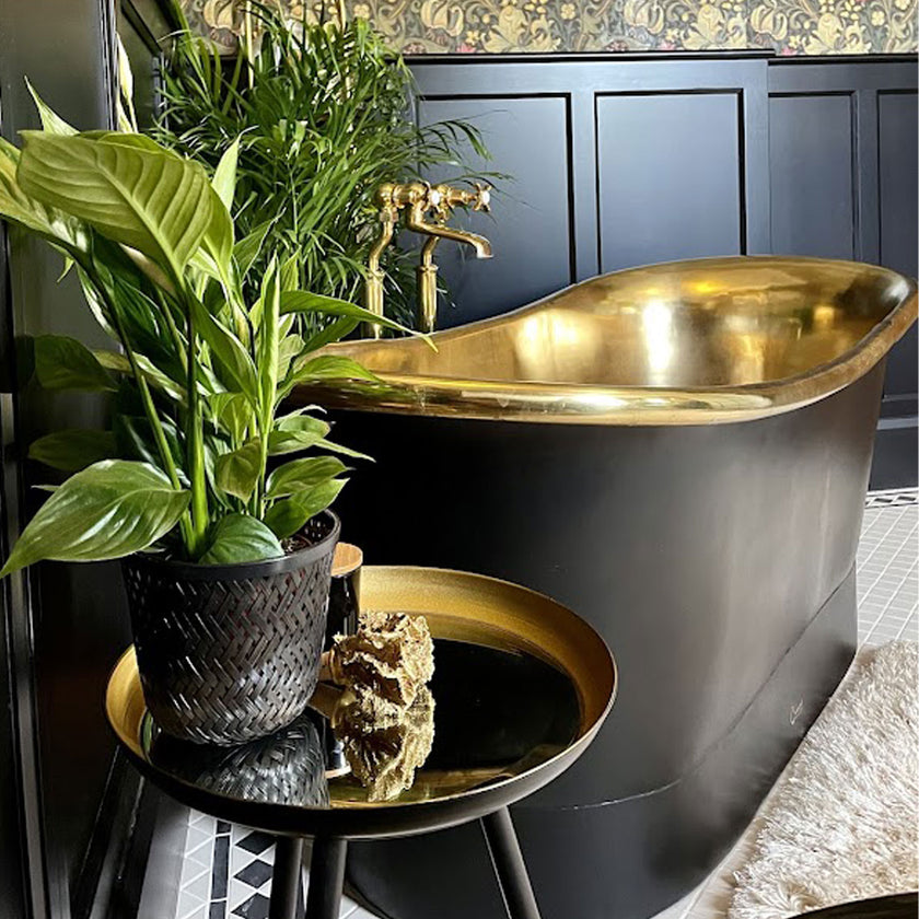 Coppersmith Straight Base Brass Black Freestanding Bath