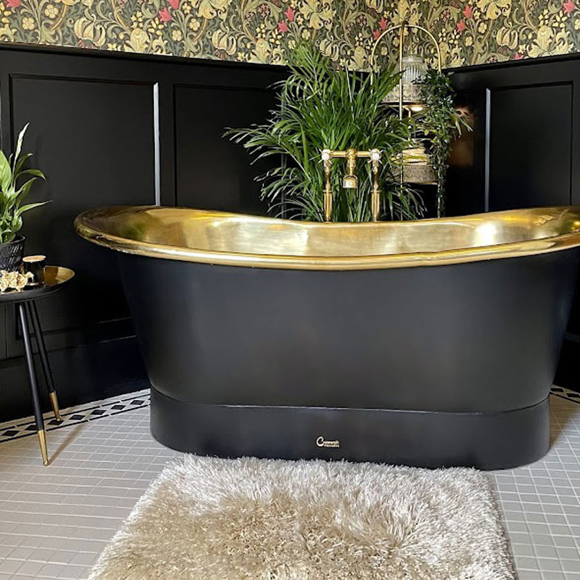 Coppersmith Straight Base Brass Black Freestanding Bath