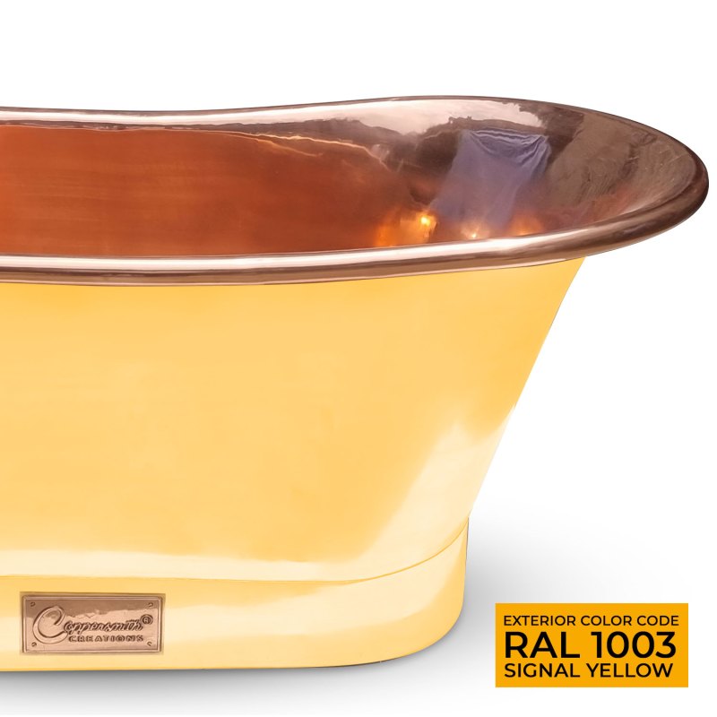 Coppersmith Creations Copper Yellow Freestanding Bath