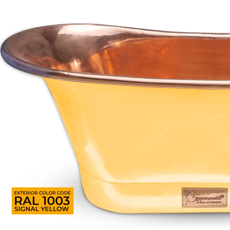 Coppersmith Creations Copper Yellow Freestanding Bath