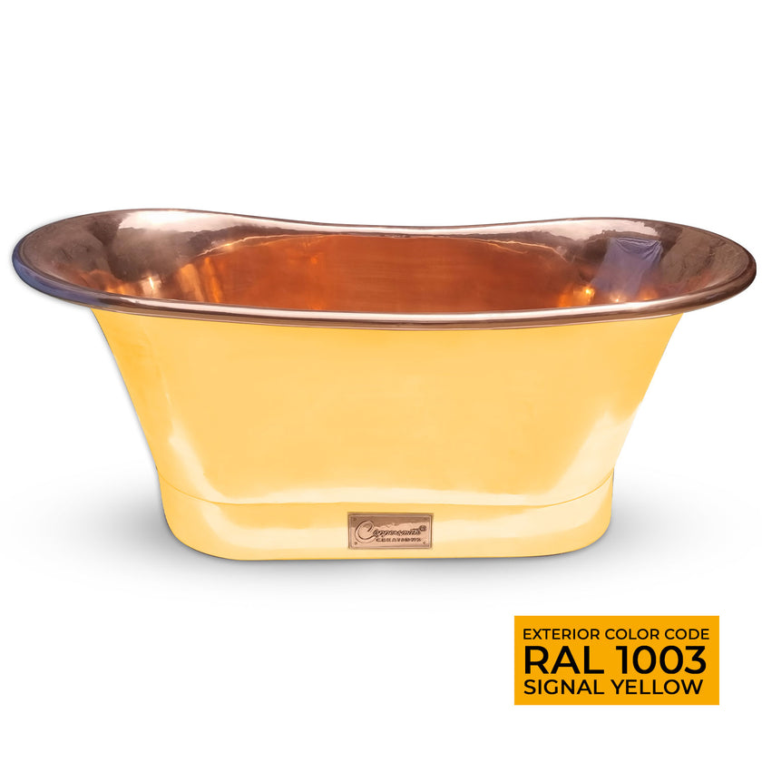 Coppersmith Creations Copper Yellow Freestanding Bath