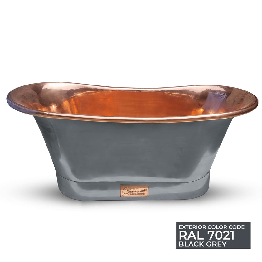 Coppersmith Creations Copper Black Grey Freestanding Bath