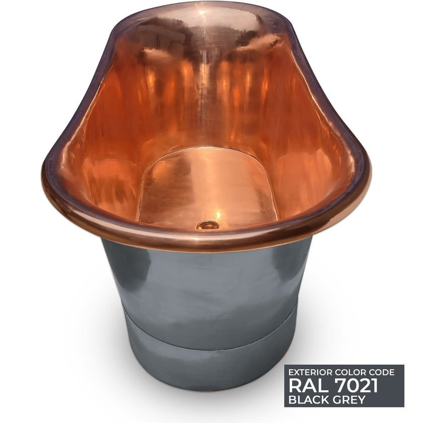 Coppersmith Creations Copper Black Grey Freestanding Bath