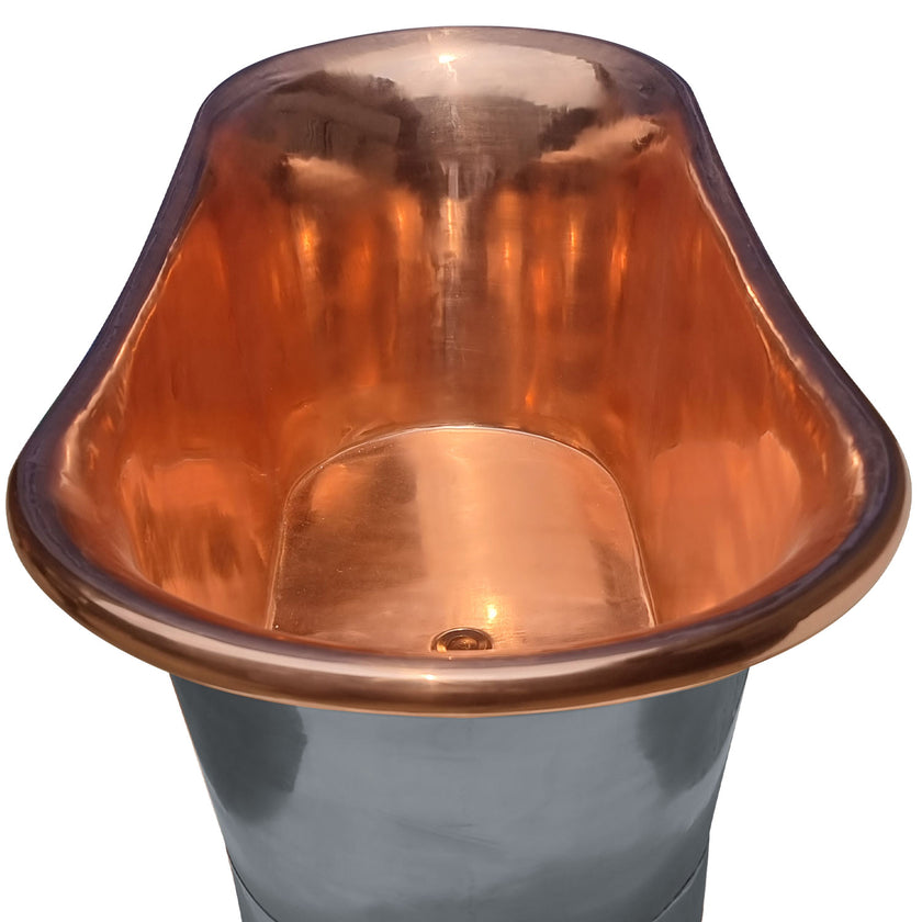 Coppersmith Creations Copper Black Grey Freestanding Bath