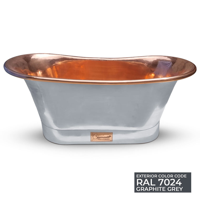 Coppersmith Creations Copper Graphite Grey Freestanding Bath