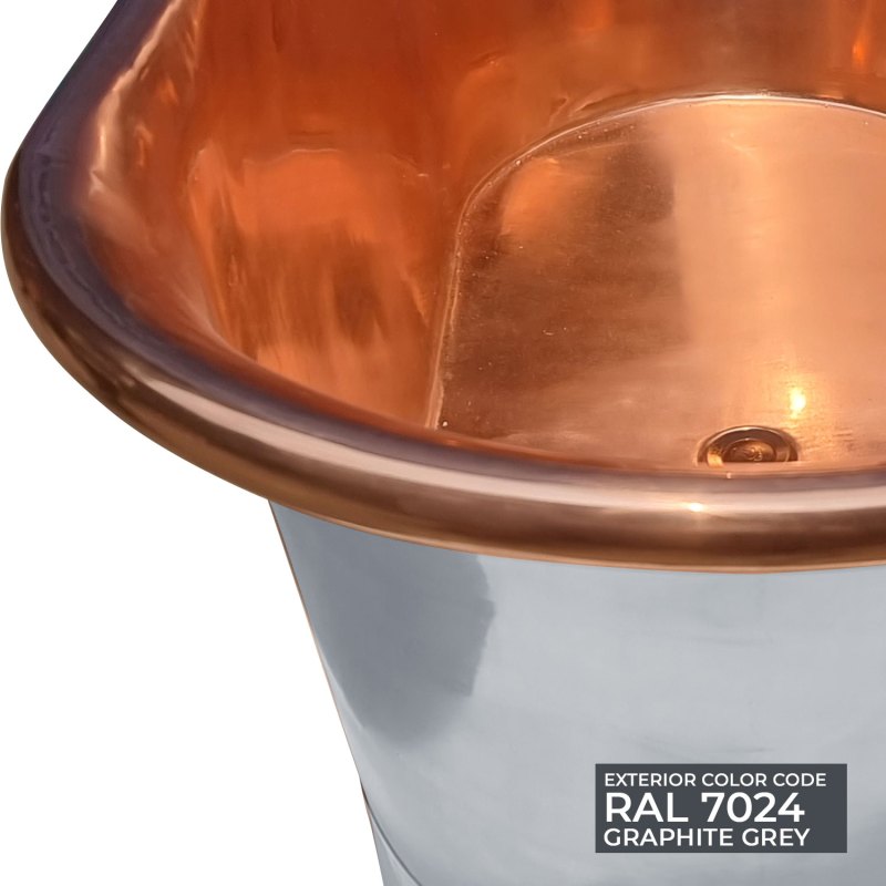 Coppersmith Creations Copper Graphite Grey Freestanding Bath
