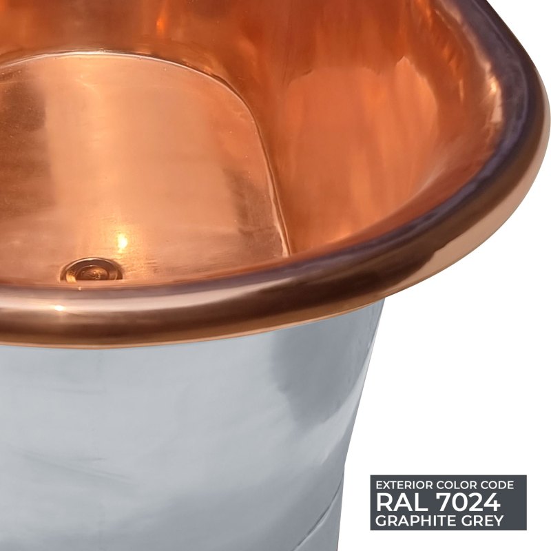 Coppersmith Creations Copper Graphite Grey Freestanding Bath