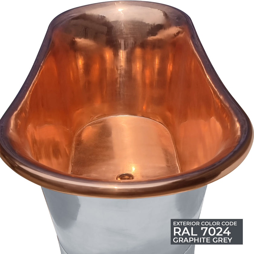 Coppersmith Creations Copper Graphite Grey Freestanding Bath