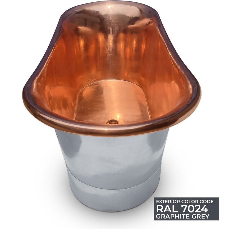 Coppersmith Creations Copper Graphite Grey Freestanding Bath