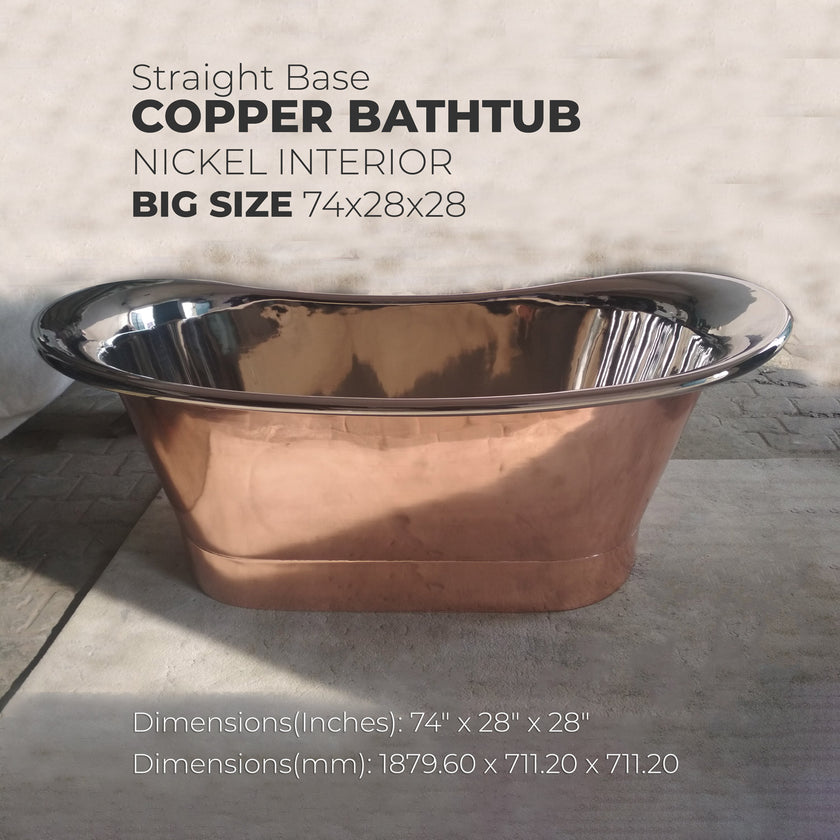 Coppersmith Big Straight Base Copper Nickel Freestanding Bath