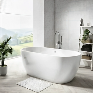 Aqua Modern Gloss White Freestanding Bath