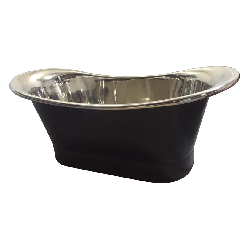 Coppersmith Creations Copper Straight Base Nickel Inside Black Freestanding Bath