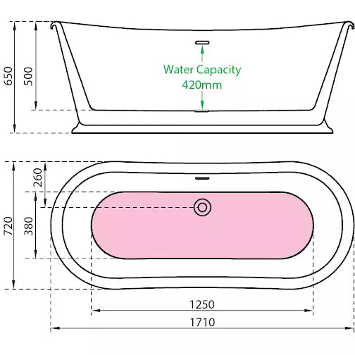 Charlotte Edwards Rosemary Matt Black Freestanding Bath