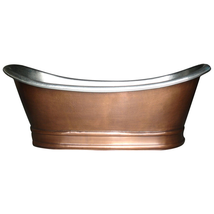 Coppersmith Antique Copper Bathtub Nickel Freestanding Bath