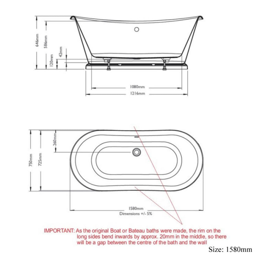 BC Designs Aluminium Plinth Freestanding Boat Bath